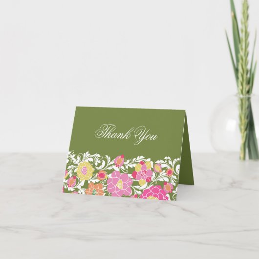 ウォーターカラーパステルフローラサンキューカード サンキューカード (正面)