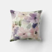 ウォーターカラーパステルフローラ枕 クッション (裏面)