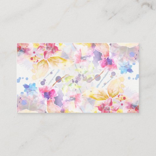 ウォーターカラーパステルフローラ結婚ズWebサイト エンクロージャーカード (裏面)