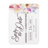 ウォーターカラーパステルフローラ |日付マグネットの保存 マグネット (縦)