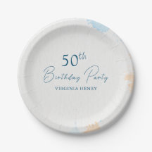 ウォーターカラーパステルブルーエイジ誕生日