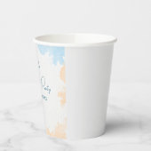 ウォーターカラーパステルブルーエイジ誕生日 紙コップ (左)