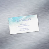 ウォーターカラーパステルブルースピンクカスタムク名刺 マグネット名刺 (インサイチュ)