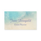 ウォーターカラーパステルブルースピンクカスタムク名刺