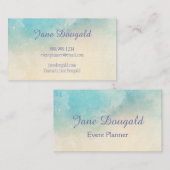 ウォーターカラーパステルブルースピンクカスタムク名刺 名刺 (正面/裏面)