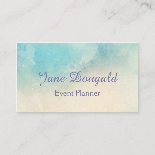 ウォーターカラーパステルブルースピンクカスタムク名刺 名刺 (裏面)