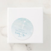 ウォーターカラーパステルブルーバプティスサークルメッセージカード フェイバータグ (インサイチュ)