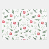 ウォーターカラーパステルホリデーラッピング紙シート ラッピングペーパーシート (正面)