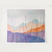 ウォーターカラーパステルマウンテンズ自然風景 タペストリー (正面(横))