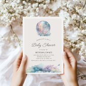 ウォーターカラーパステルムーンベビーシャワー招待状 招待状