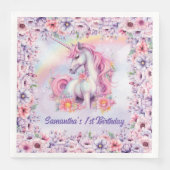 ウォーターカラーパステルユニコーンガール誕生日 (正面)