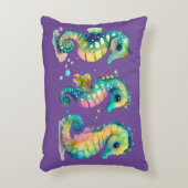 ウォーターカラーパステルレインボーシーホース アクセントクッション (正面(垂直))