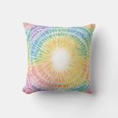 ウォーターカラーパステルレインボー絞り染め装飾用クッション クッション (正面)