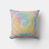 ウォーターカラーパステルレインボー絞り染め装飾用クッション クッション (正面)