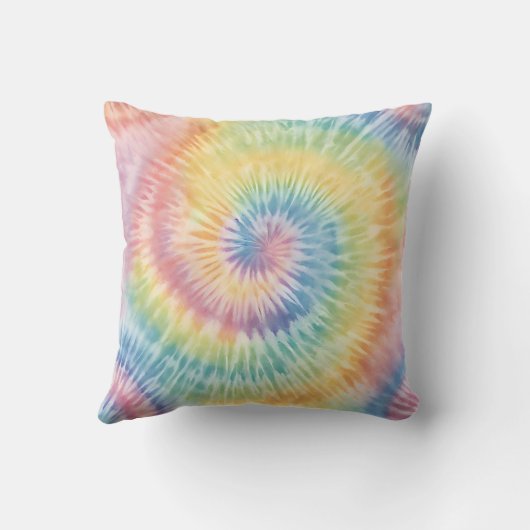 ウォーターカラーパステルレインボー絞り染め装飾用クッション クッション (裏面)