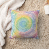 ウォーターカラーパステルレインボー絞り染め装飾用クッション クッション (ブランケット)