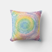 ウォーターカラーパステルレインボー絞り染め装飾用クッション クッション (正面)
