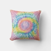 ウォーターカラーパステルレインボー絞り染め装飾用クッション クッション (正面)