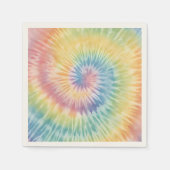 ウォーターカラーパステルレインボー絞り染め スタンダードカクテルナプキン (正面)
