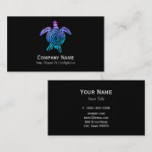 ウォーターカラーパステル絞り染めスパイラルシータートル 名刺 (正面/裏面)