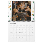 ウォーターカラーパターン | 写真入りカスタムカレンダー カレンダー (3月 2027)