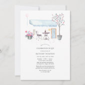 ウォーターカラーパリをテーマにした生活お祝い 招待状 (正面)