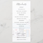 ウォーターカラーパリ結婚式プログラム プログラム (裏面)