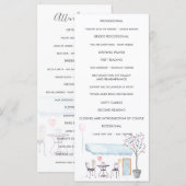 ウォーターカラーパリ結婚式プログラム プログラム (正面/裏面)