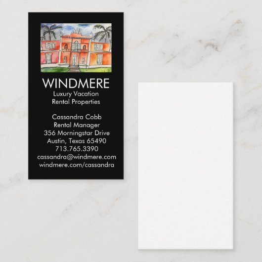 ウォーターカラーパレス実在エステートエージェントマネージャーブローカー 名刺 (正面/裏面)