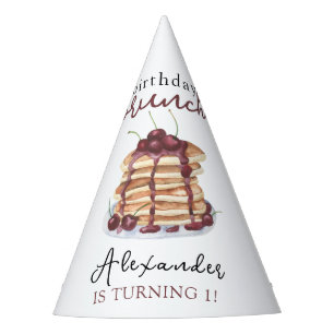 ウォーターカラーパンケーキの誕生日 パーティーハット