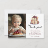 ウォーターカラーパンケーキファーストバースデーパーティー サンキューカード (正面)