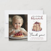 ウォーターカラーパンケーキファーストバースデーパーティー サンキューカード (正面)