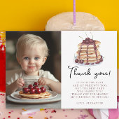 ウォーターカラーパンケーキファーストバースデーパーティー サンキューカード