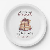 ウォーターカラーパンケーキ誕生日パーティー ペーパープレート (正面)