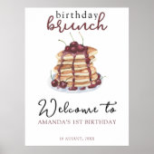 ウォーターカラーパンケーキ誕生日パーティー ポスター (正面)