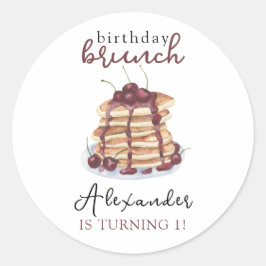 ウォーターカラーパンケーキ誕生日パーティー ラウンドシール