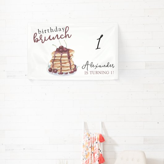 ウォーターカラーパンケーキ誕生日パーティー 横断幕 (インサイチュ)