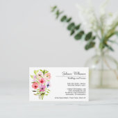 ウォーターカラーパンシーズブーケシンプルエレガントー 名刺 (スタンド正面)