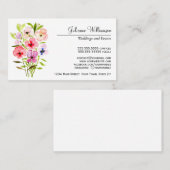 ウォーターカラーパンシーズブーケシンプルエレガントー 名刺 (正面/裏面)