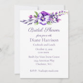 ウォーターカラーパンジーブライダルシャワー 招待状 (正面)