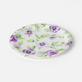 ウォーターカラーパンジー紙プレート ペーパープレート (アングル)