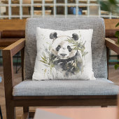 ウォーターカラーパンダガーデン クッション