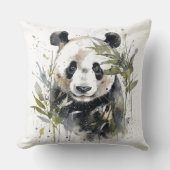 ウォーターカラーパンダガーデン クッション (正面)