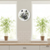 ウォーターカラーパンダガーデン ラージ壁時計