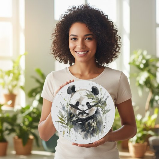 ウォーターカラーパンダガーデン ラージ壁時計