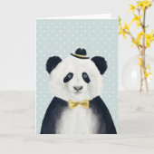 ウォーターカラーパンダベア カード (黄色い花)