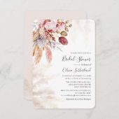 ウォーターカラーパンパスグラスボホブライダルシャワー ノートカード (正面/裏面)