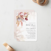 ウォーターカラーパンパスグラスボホブライダルシャワー ノートカード (正面/裏面インサイチュ)