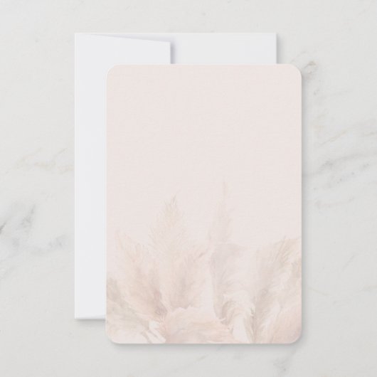 ウォーターカラーパンパスグラスボホブライダルシャワー ノートカード (裏面)