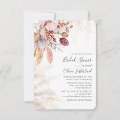 ウォーターカラーパンパスグラスボホブライダルシャワー ノートカード (正面)